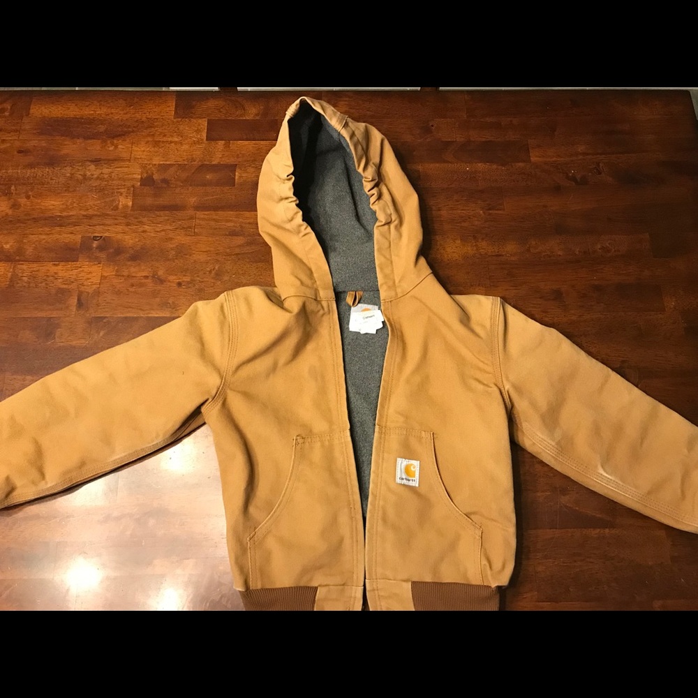 Boys Canvas Duck Carhartt Lined Hooded Zip-Up